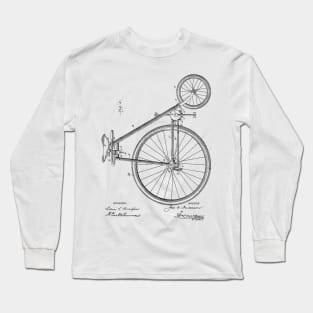 Bicycle Vintage Patent Hand Drawing Long Sleeve T-Shirt